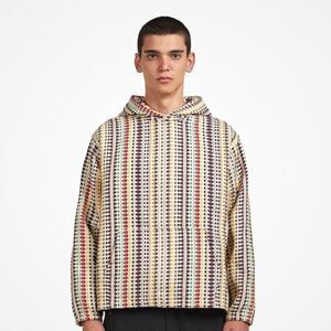 Pleasures Stitch Poncho Multicolor Striped Hoodie Size Small